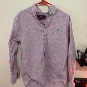 Vineyard Vines Pink Plaid Button Up Medium